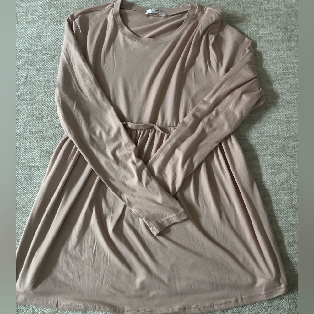Long Sleeve Blush Maternity Tunic Top